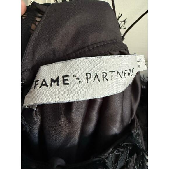 Fame and Partners Dark Romance Black Lace Midi Dress Strappy Semi Sheer size 4 - Picture 5 of 8